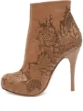 Valentino Garavani Pre-Owned 125mm floral-motif heeled boots - Neutrals