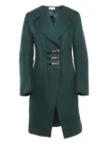 Esteban Cortazar hook-fastening coat - Green