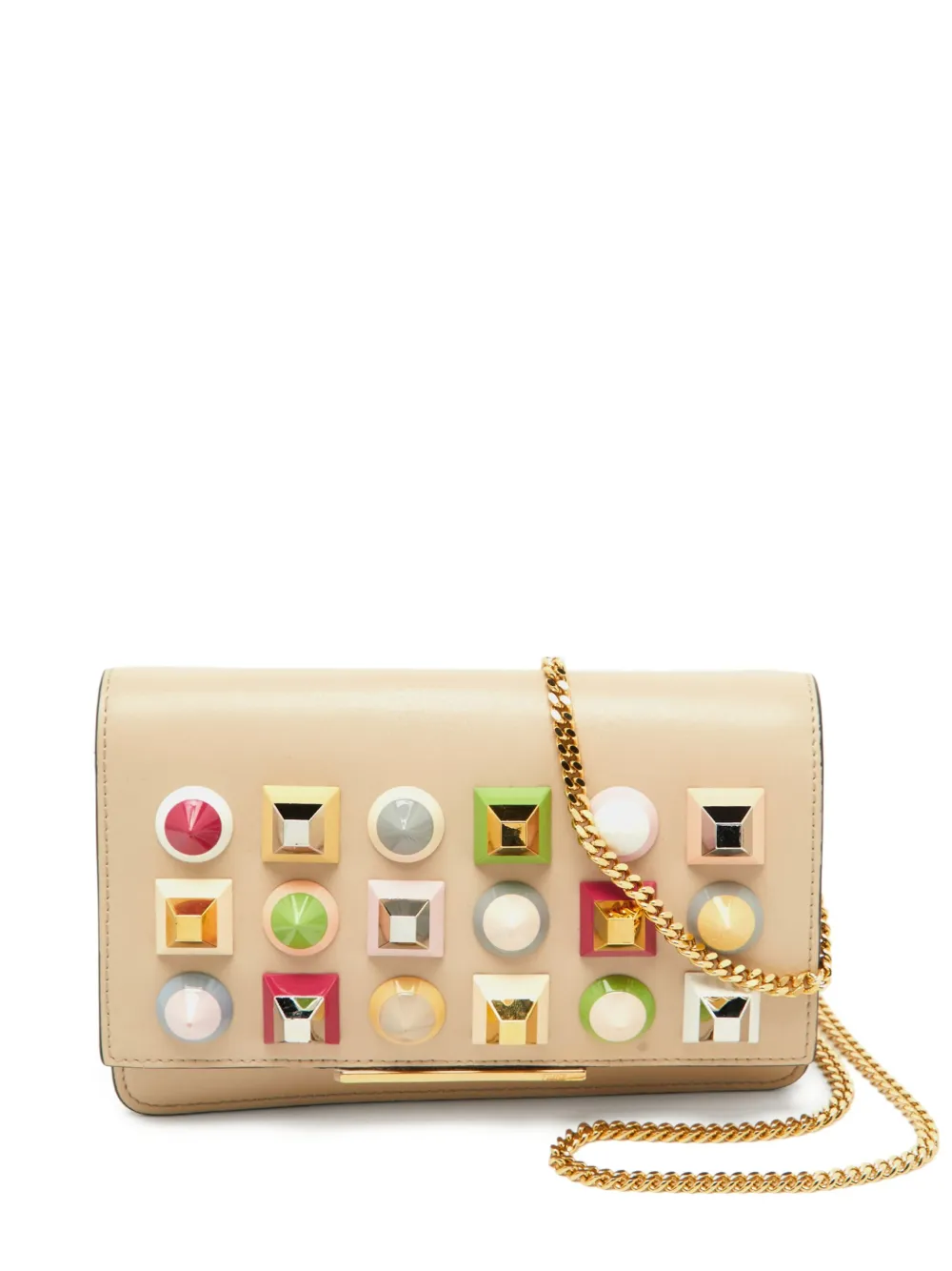 Fendi Pre-Owned 2024 Rainbow Stud clutch bag - ニュートラル Fendi Pre-Owned 2024 Rainbow Stud clutch bag - ニュートラル