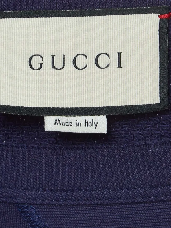 Gucci Pre-Owned cat-embroidered Sweatshirt | Blue | FARFETCH GE