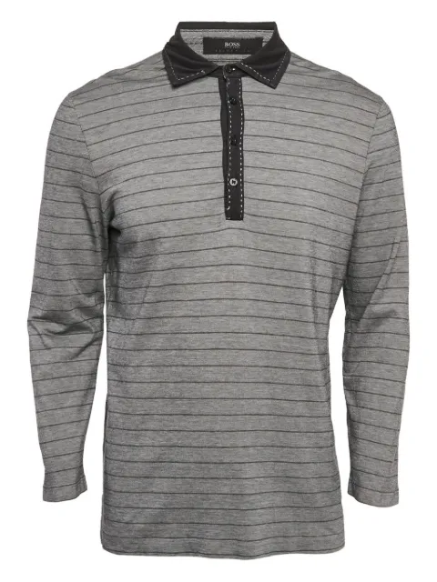 BOSS GREEN HUGO BOSS striped long-sleeve polo shirt