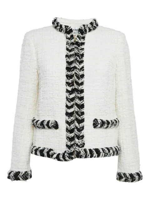 CHANEL Pre-Owned tweed braid-trim jacket