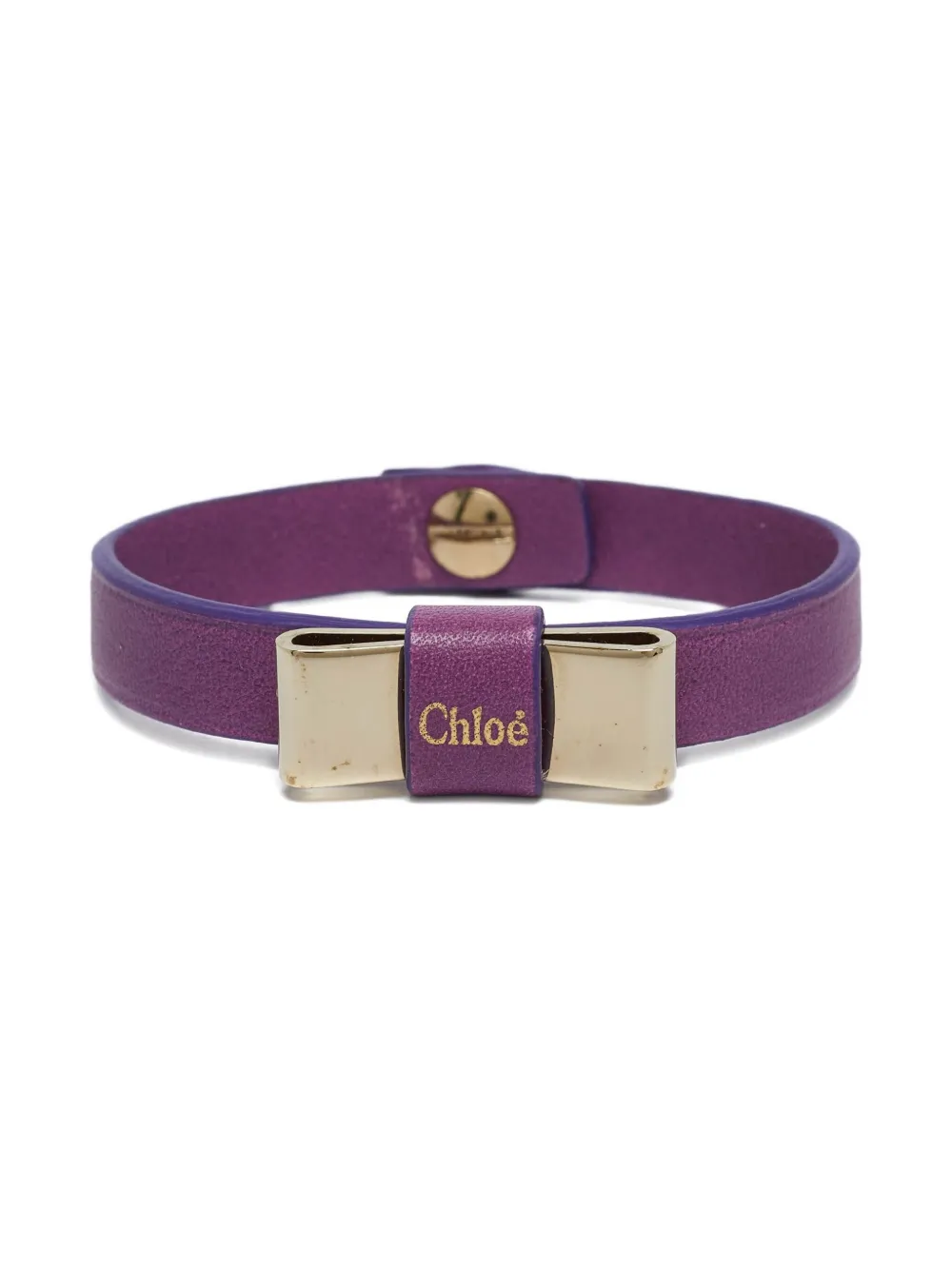 Bow-embellished leather bracelet