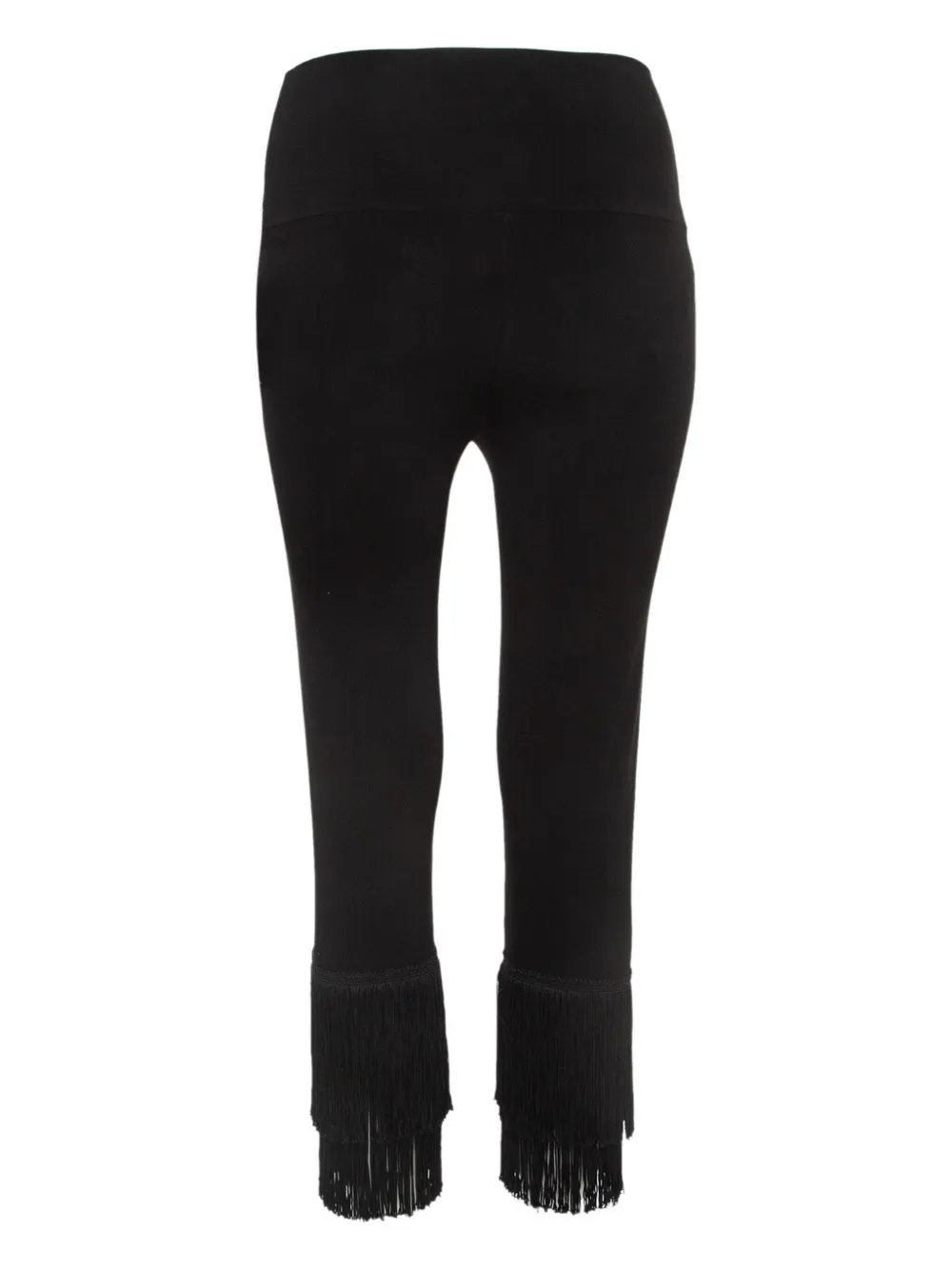 Norma Kamali Vintage Legging met franje - Zwart