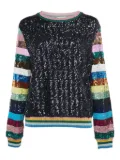 Mary Katrantzou sequin stripe sweater - Black