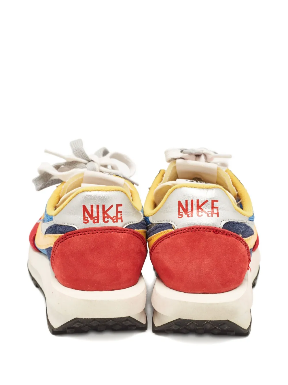 Pre-owned Nike Vintage X Sacai 2018 Pre-onwed Ld Waffle Leather Suede Sneakers In Red