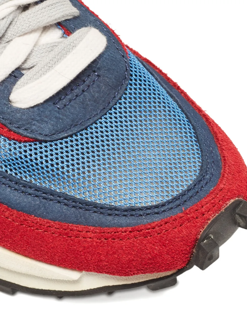 Pre-owned Nike Vintage X Sacai 2018 Pre-onwed Ld Waffle Leather Suede Sneakers In Red