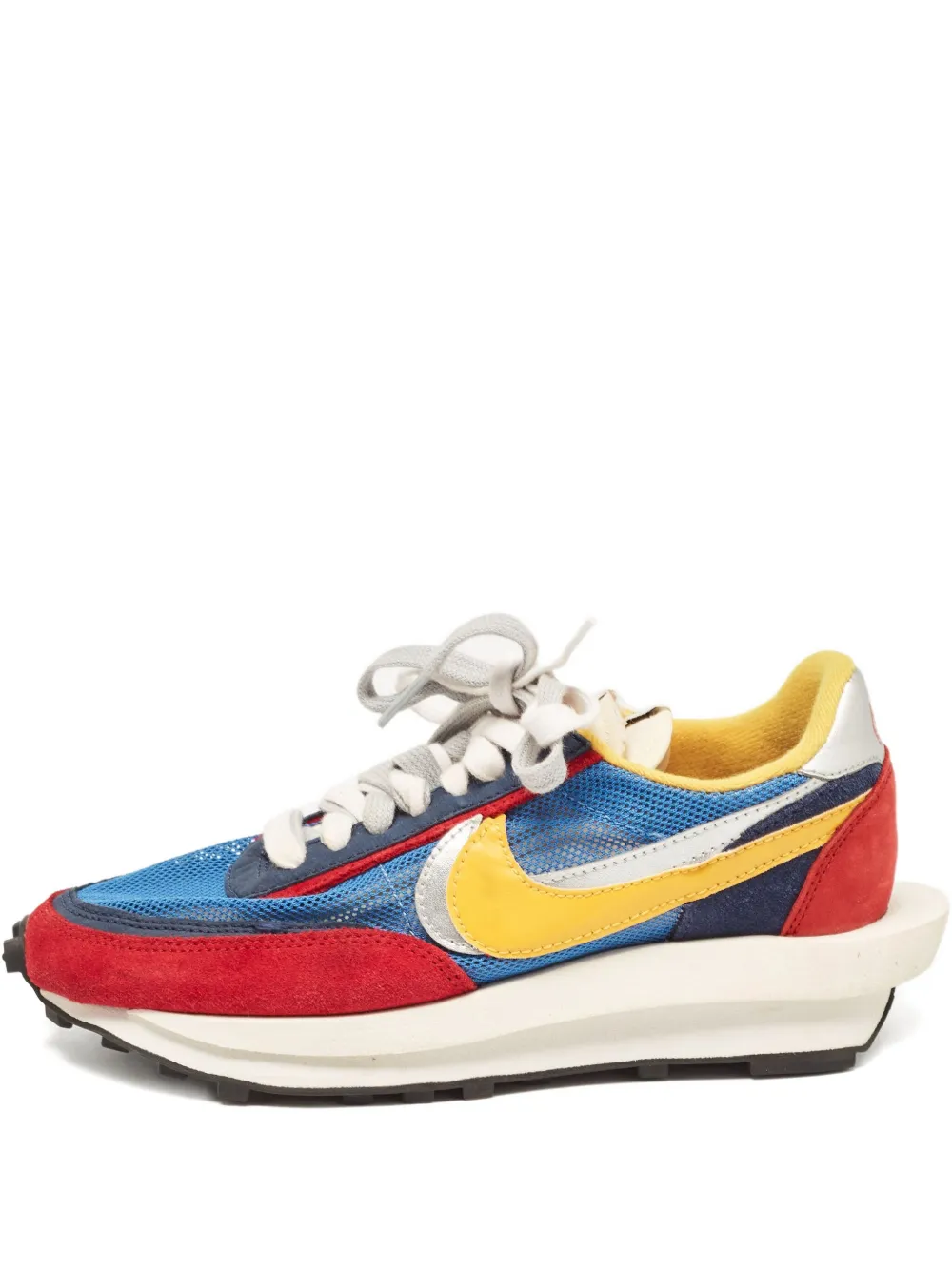 Pre-owned Nike Vintage X Sacai 2018 Pre-onwed Ld Waffle Leather Suede Sneakers In Red