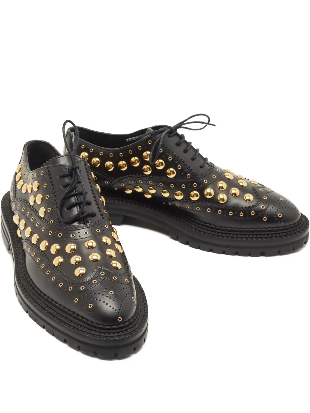 Burberry Pre-Owned stud-embellished oxford shoes - ブラック Burberry Pre-Owned stud-embellished oxford shoes - ブラック
