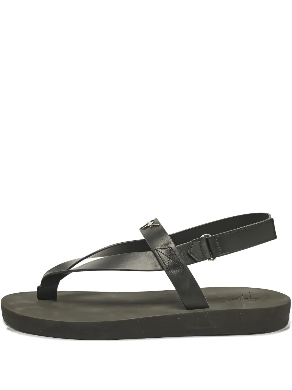 Giuseppe Zanotti Vintage leather flat sandals | Black | Image 1
