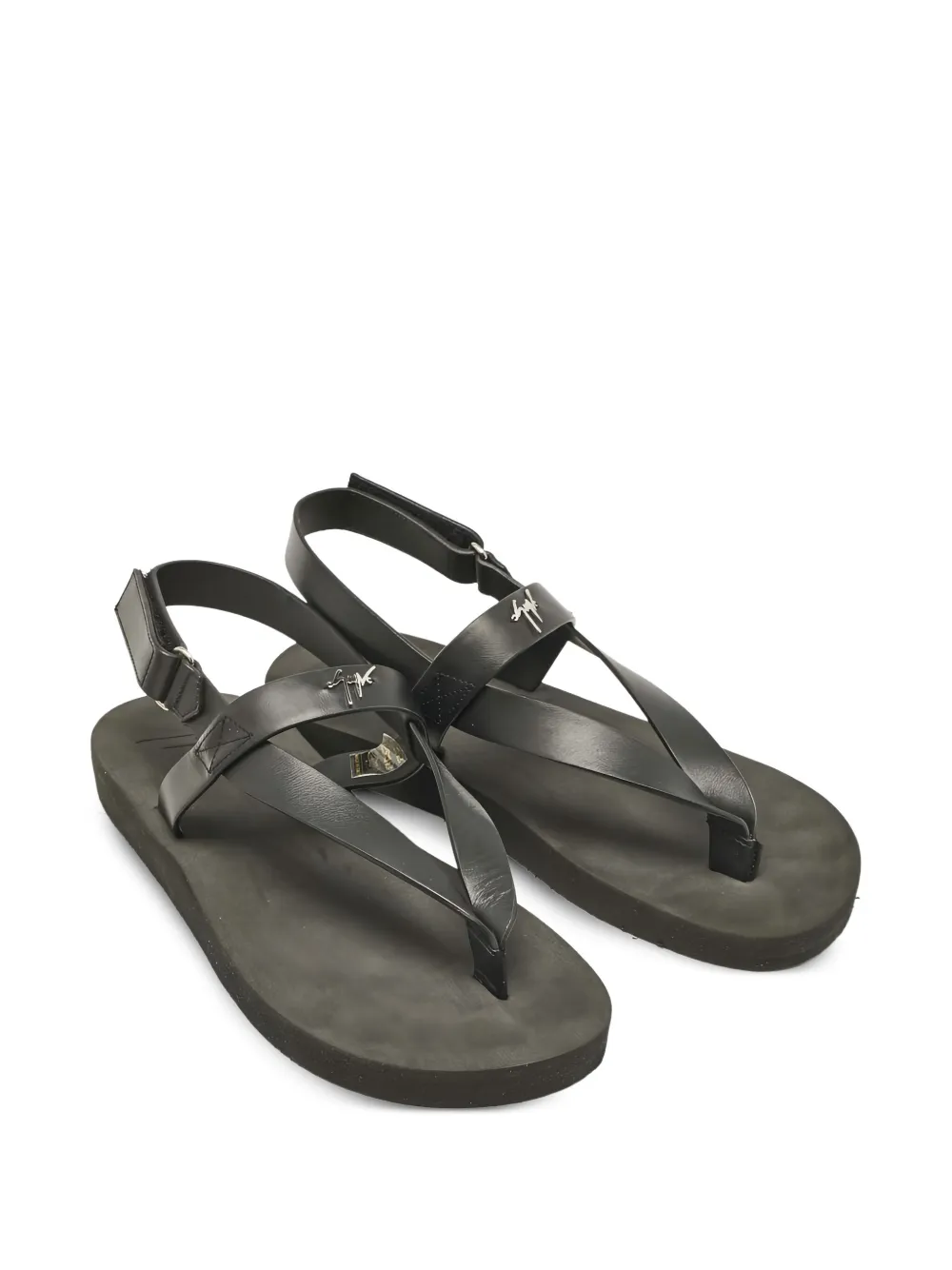 Giuseppe Zanotti Vintage leather flat sandals | Image 2