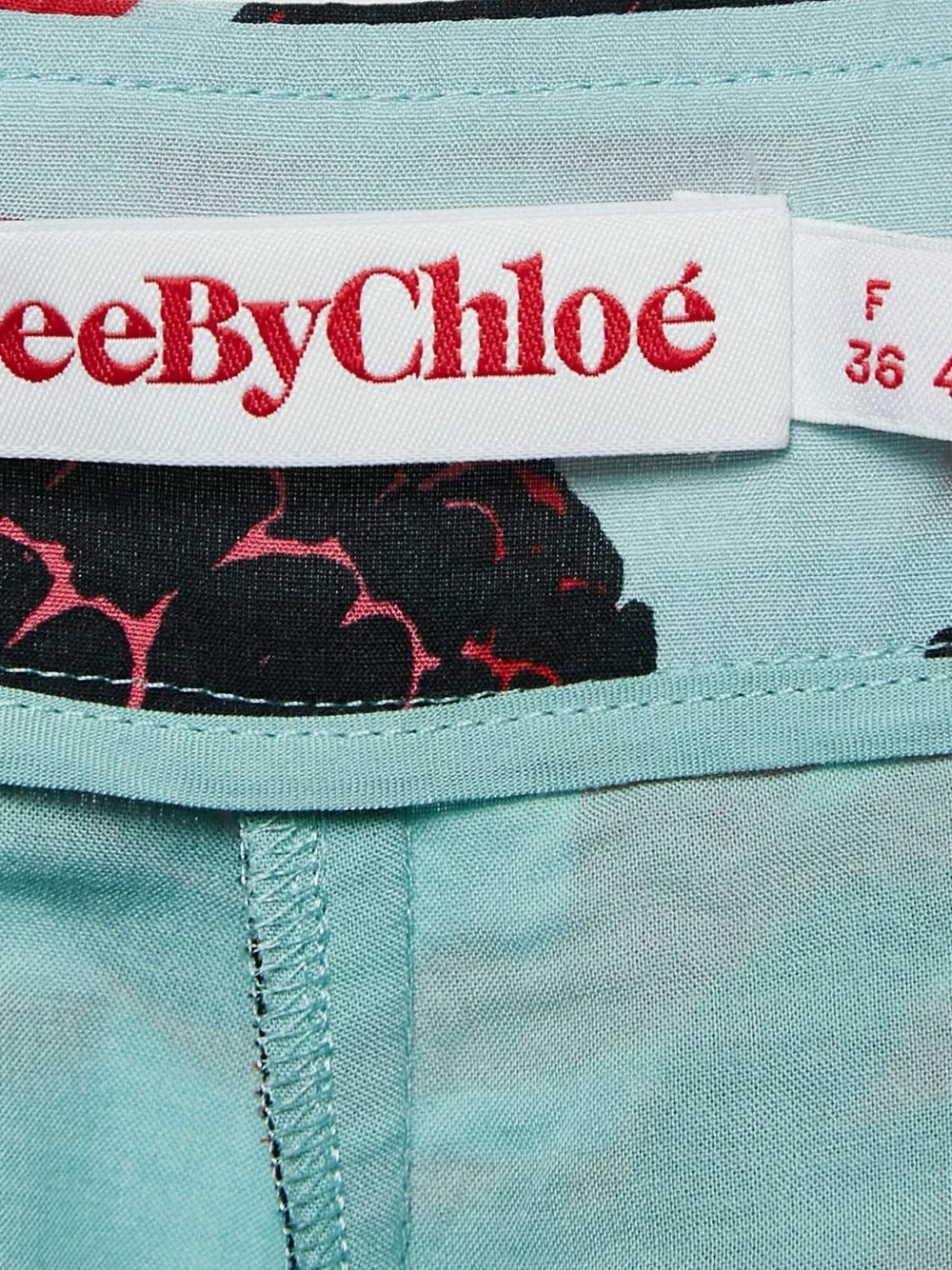 See by Chloé Geplooide shorts met bloemenprint - Blauw