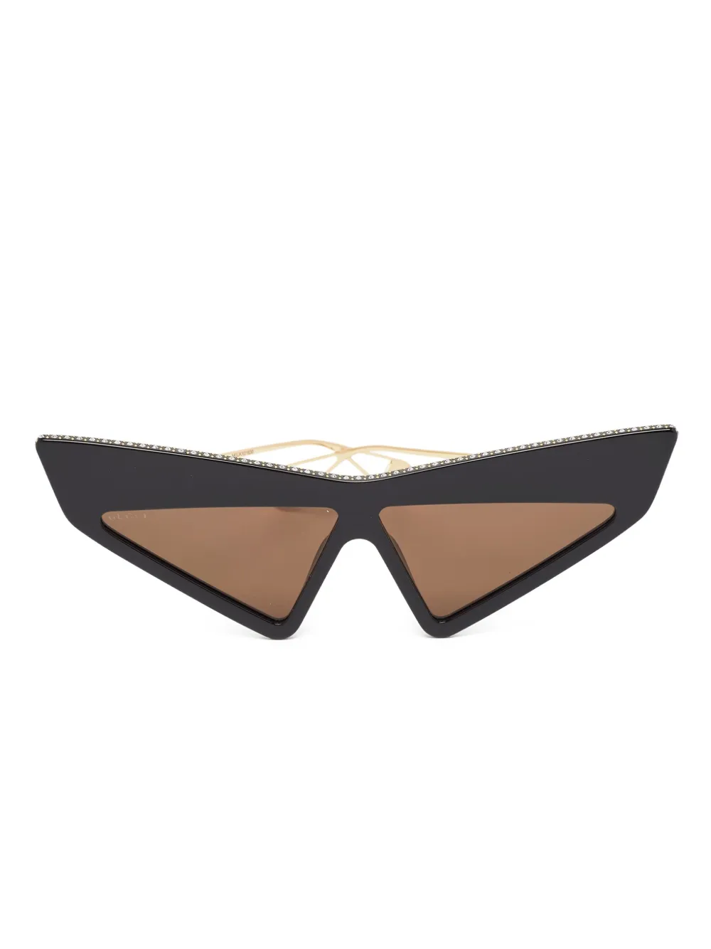 Gucci Pre-Owned geometric rhinestone sunglasses - ブラック Gucci Pre-Owned geometric rhinestone sunglasses - ブラック