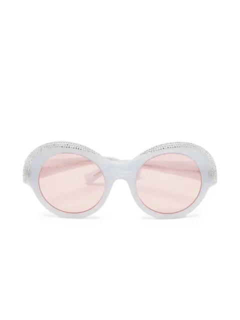 Alexandre Vauthier lentes de sol con armazón redonda en colaboración con Alain Mikli