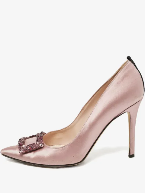 SJP by Sarah Jessica Parker 80mm crystal-buckle satin pumps