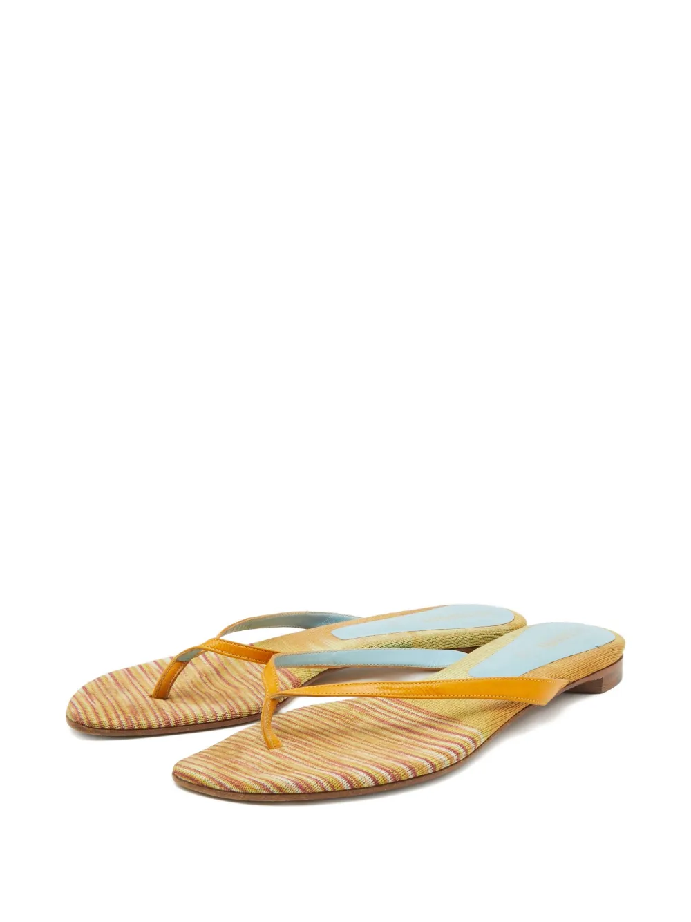 Missoni Pre-Owned Platte leren sandalen - Geel