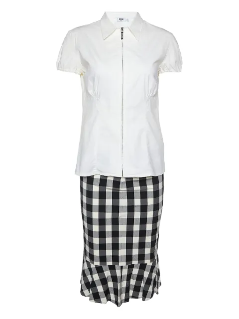 Moschino Pre-Owned set de falda con cuadros estampados
