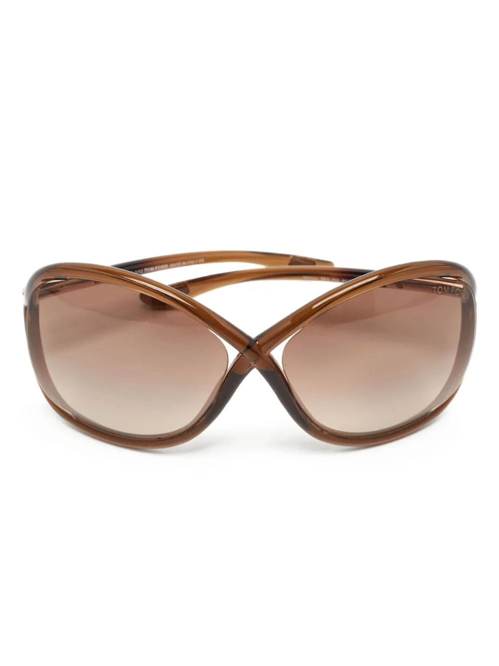 Tom Ford Vintage Whitney ジオメトリックフレーム サングラス - ブラウン Tom Ford Vintage Whitney ジオメトリックフレーム サングラス - ブラウン