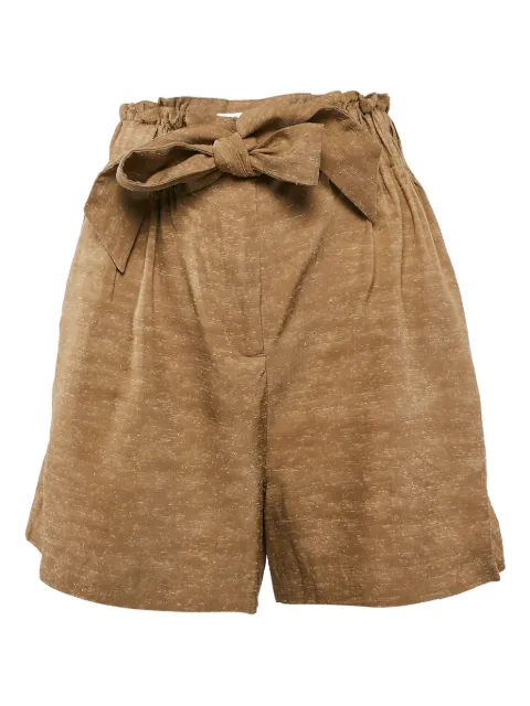 SANDRO slub-texture tied-waist shorts