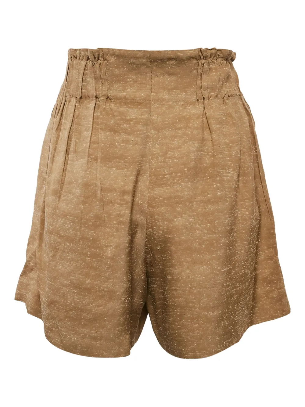 SANDRO Shorts met gestrikte taille en slub textuur - Bruin