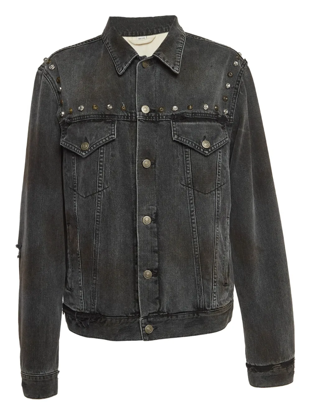 Gucci Pre-Owned floral-embellishment denim jacket | Grey | Image 1