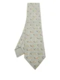 Hermès Pre-Owned chicken-print tie - Grey