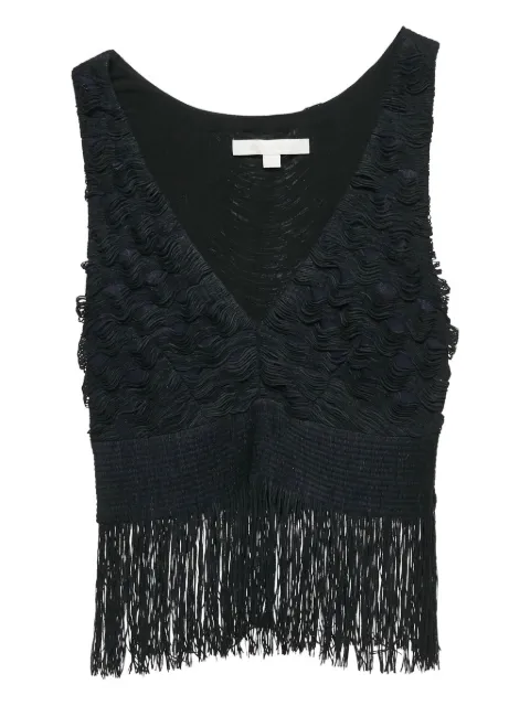 Simkhai textured fringed top