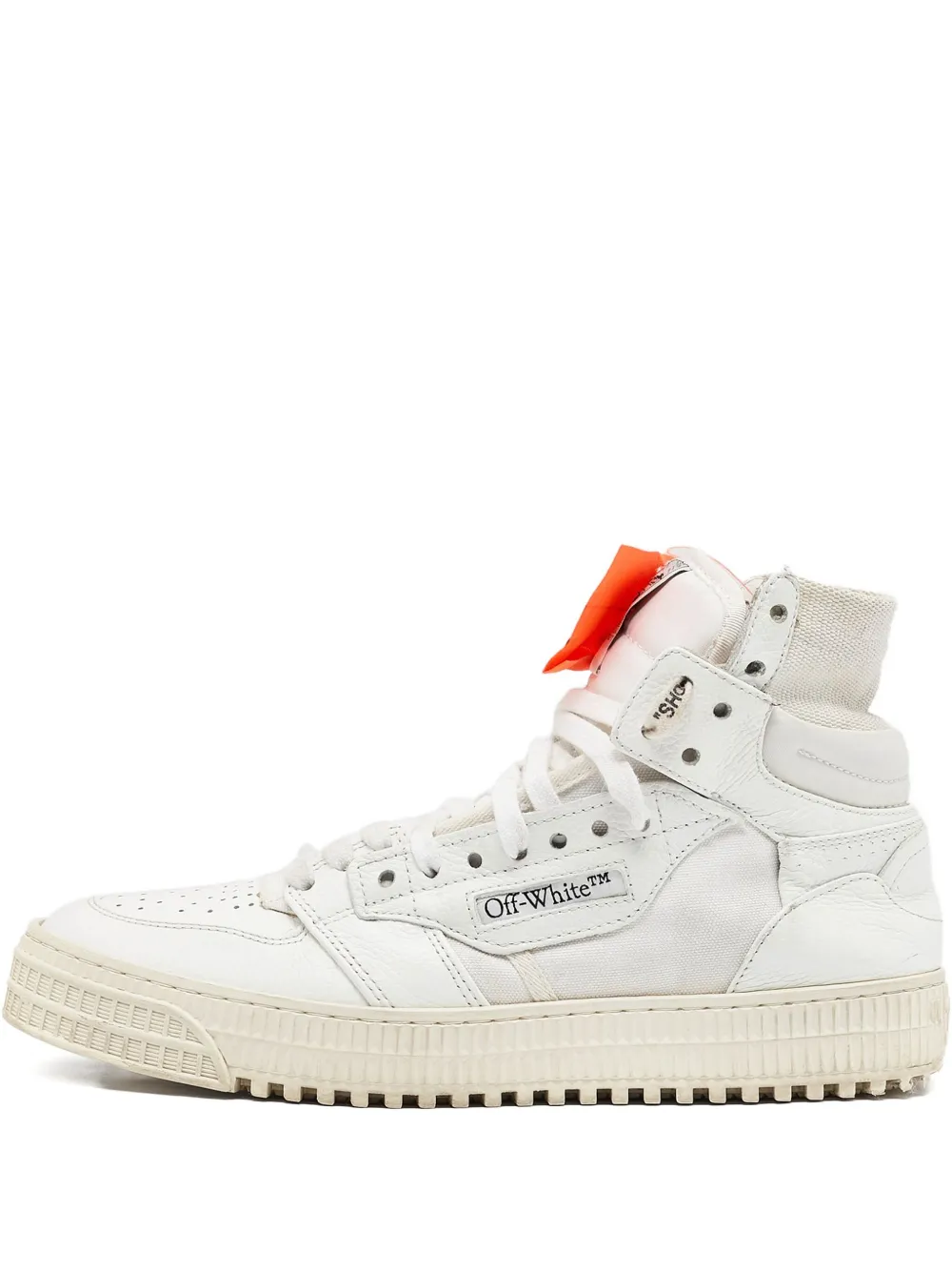 Off-White Pre-Owned Court 3.0 leather high-top sneakers - ニュートラル Off-White Pre-Owned Court 3.0 leather high-top sneakers - ニュートラル