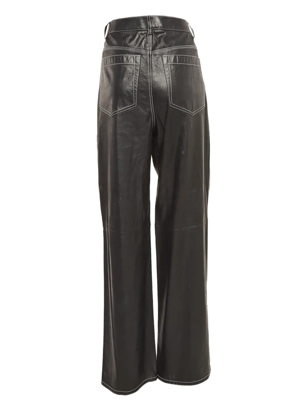 Helmut Lang Pre-Owned leather contrast-stitch trousers | Image 2