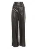Helmut Lang Pre-Owned leather contrast-stitch trousers - Black