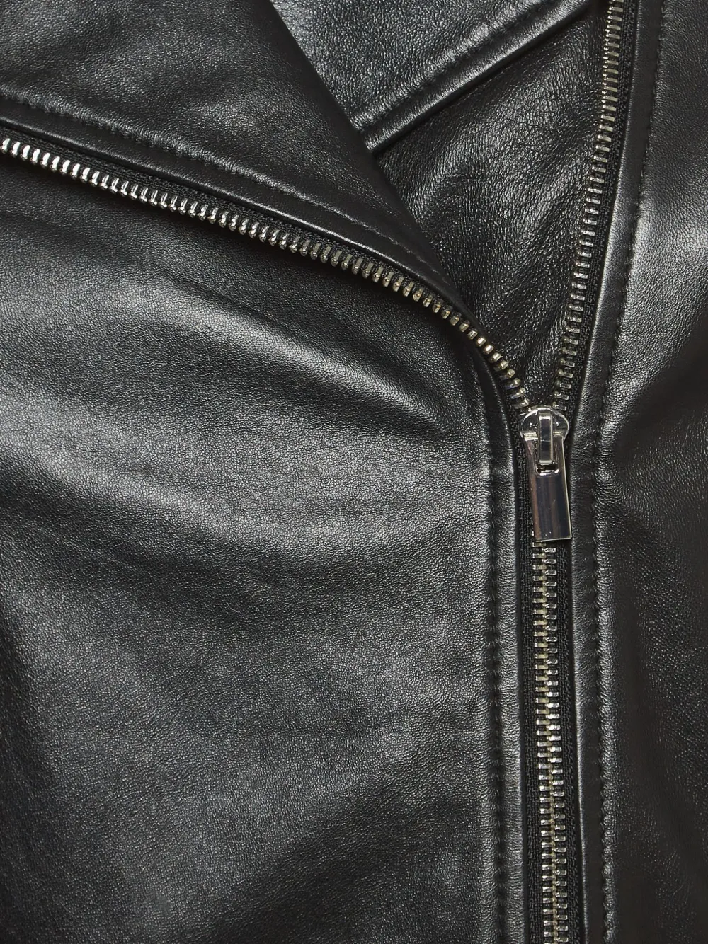 SPORTMAX ブラックレザークロップドジャケット Short leather jacket, black | Sportmax