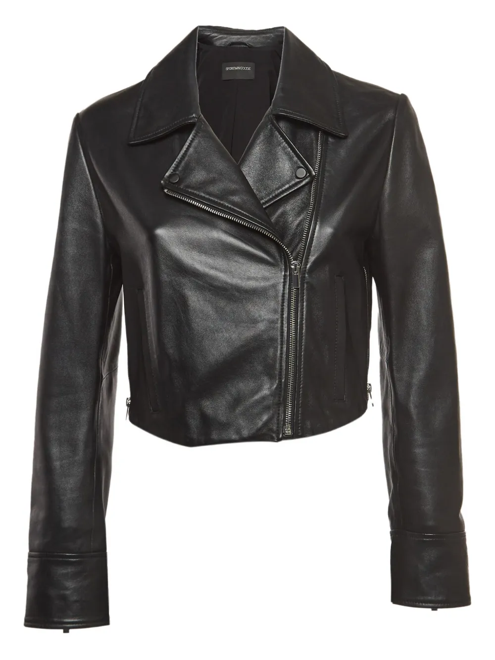Sportmax leather cropped jacket | Black | Image 1