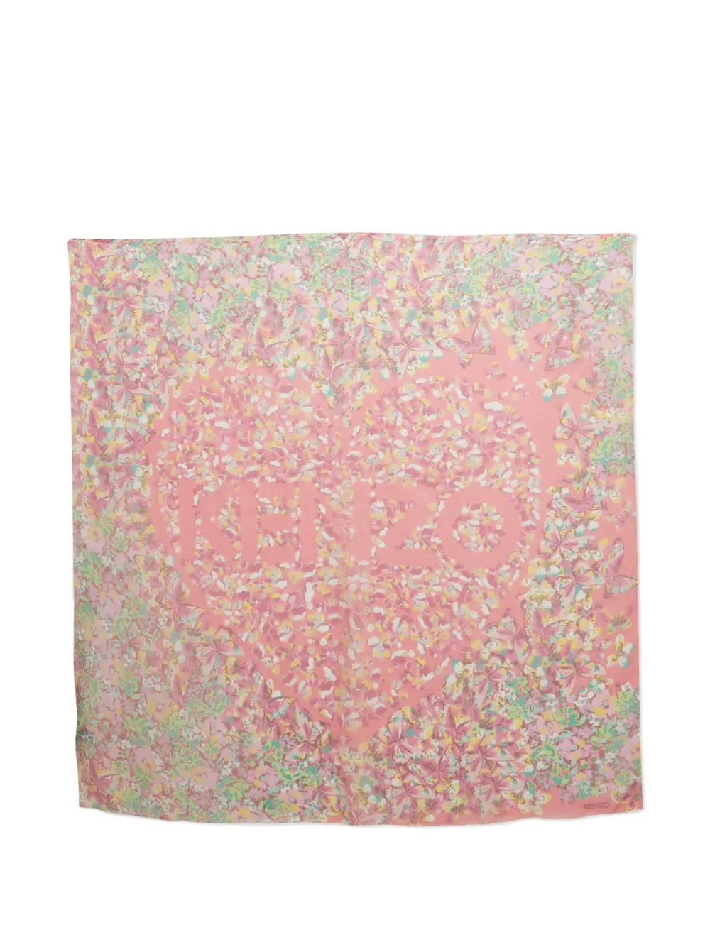 Kenzo Pre-Owned floral butterfly silk scarf | Pink | Image 1