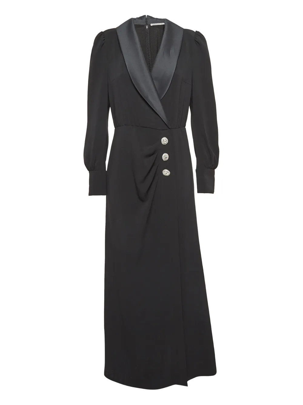 Alessandra Rich satin-lapel midi dress | Black | Image 1