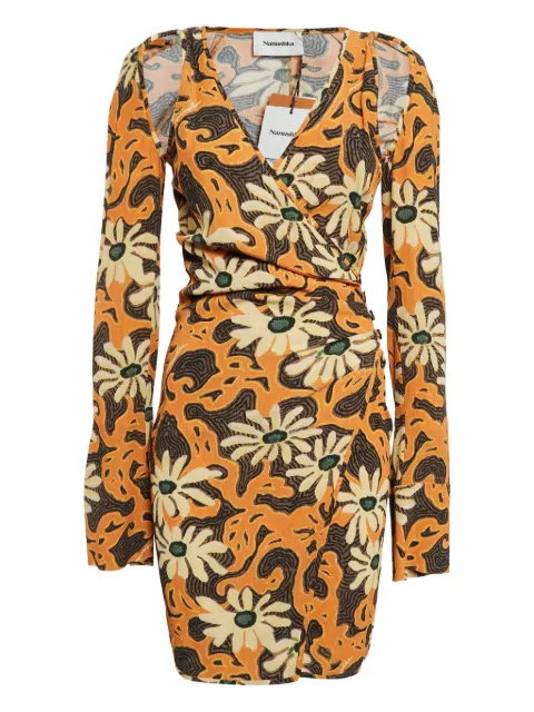 Nanushka Pre-owned wrap daisy-print dress
