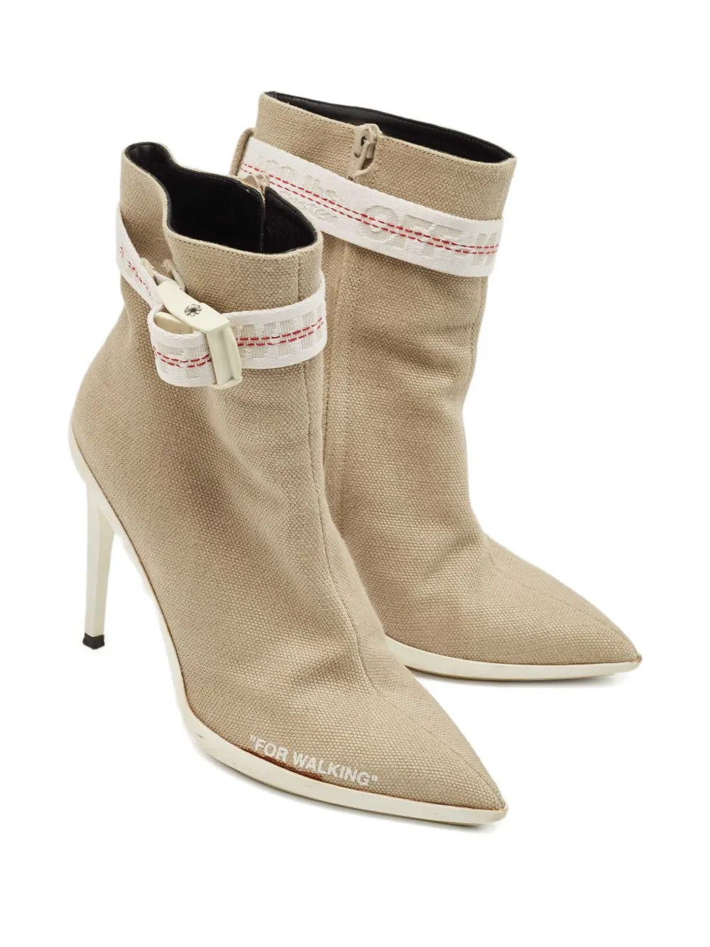 Off-White Pre-Owned 100mm buckle-strap canvas boots | Image 2