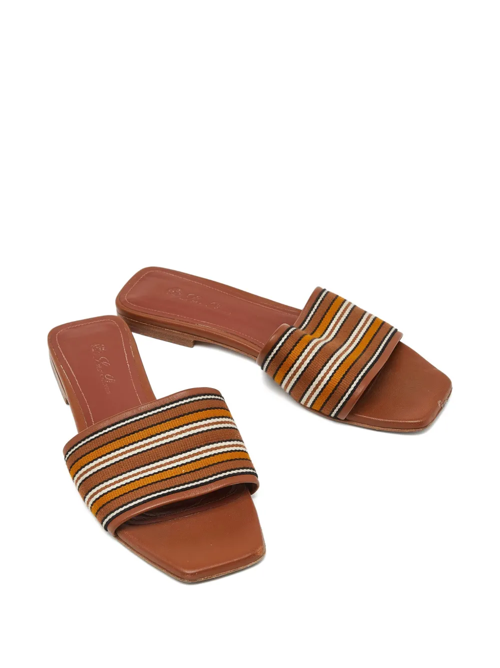 Loro Piana Pre-Owned 2024 striped-canvas slides | Image 2