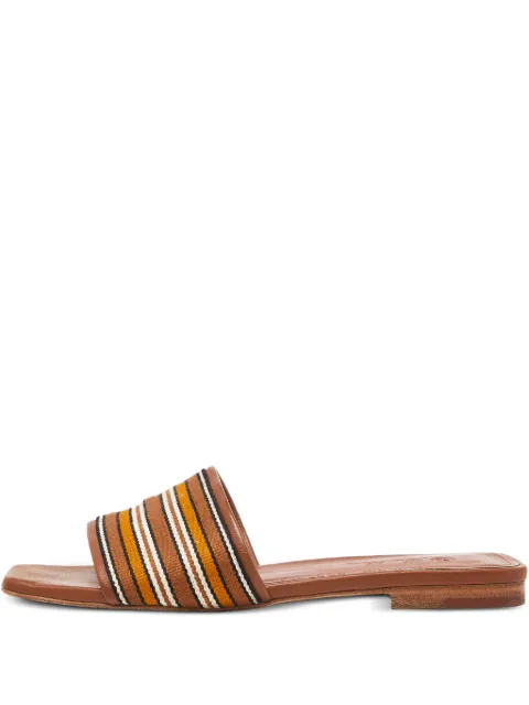 Loro Piana Pre-Owned 2024 striped-canvas slides