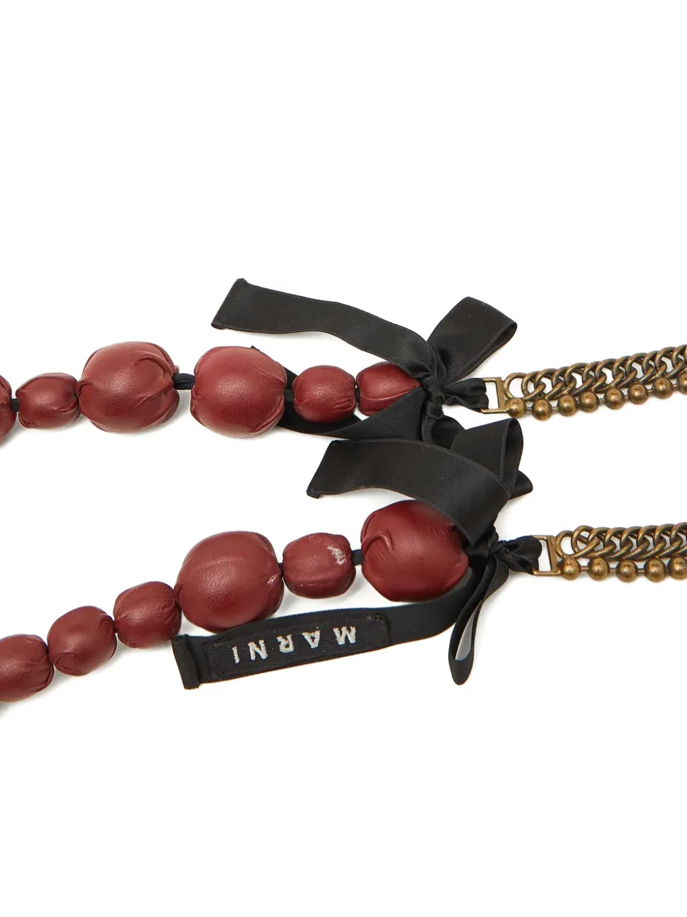 Marni Pre-owned Braided-chain Padded-beads Necklace in Gold, view 3