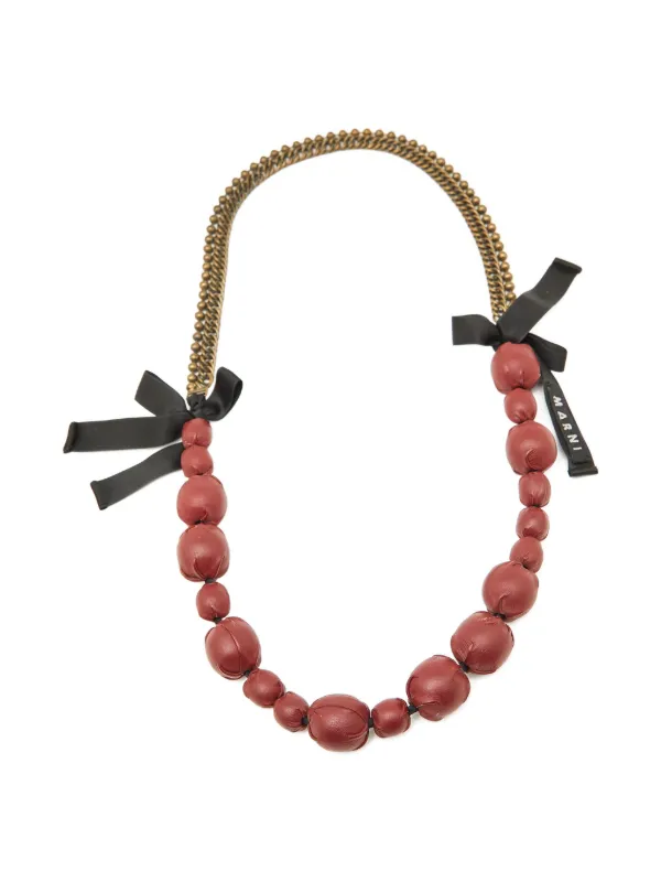 Marni Pre-owned Braided-chain Padded-beads Necklace in Gold