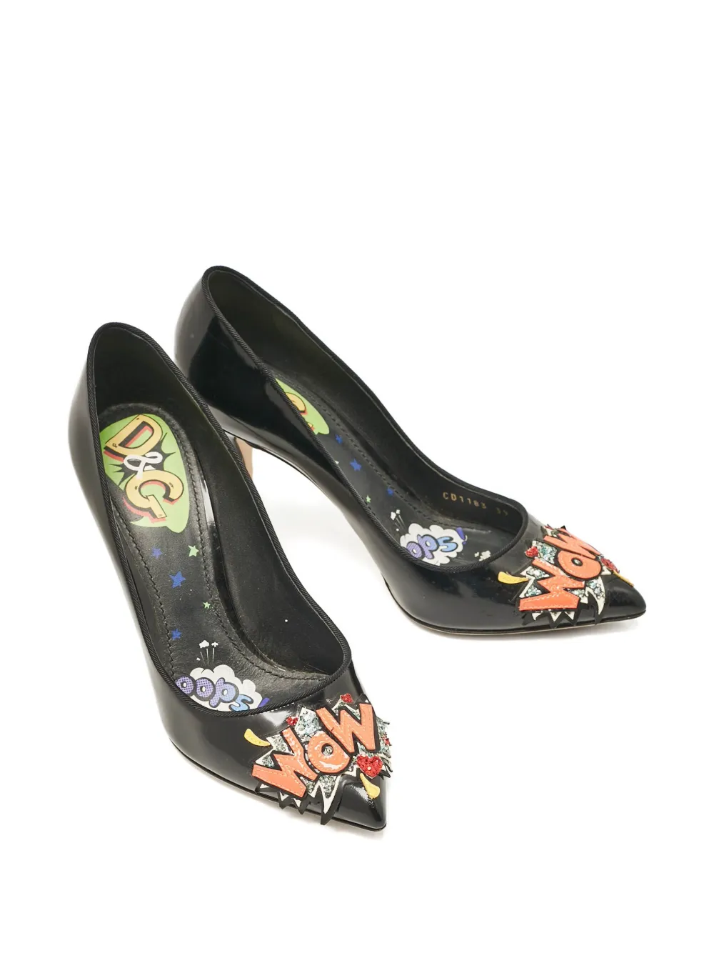D&G Vintage 105mm patent-leather wow-patch pumps | Pumps | Image 2