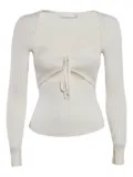 Simkhai ribbed tie detail T-shirt - White