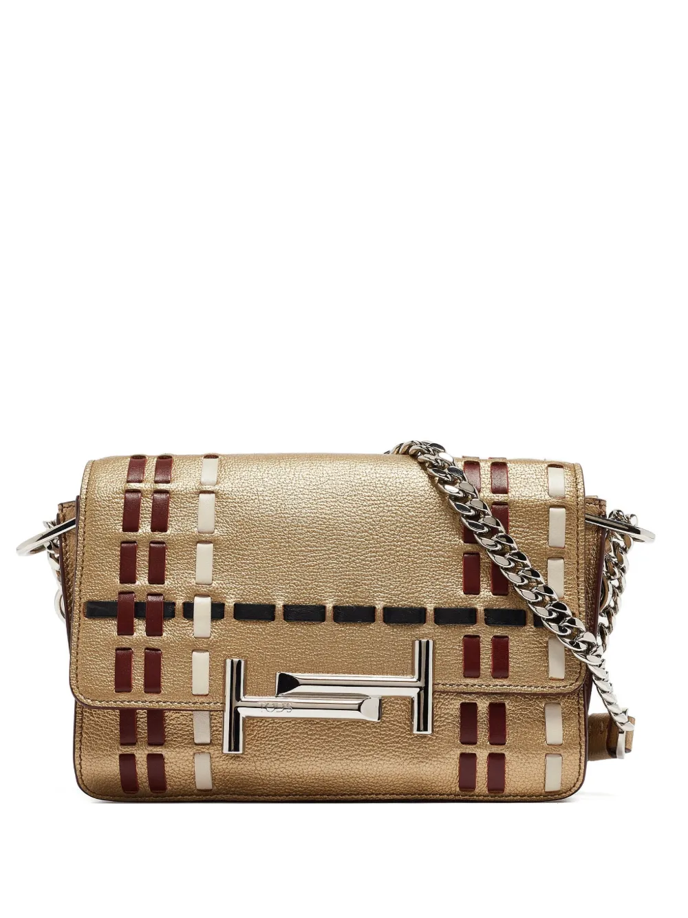 Tod's Vintage leather plaid shoulder bag - ニュートラル Tod's Vintage leather plaid shoulder bag - ニュートラル