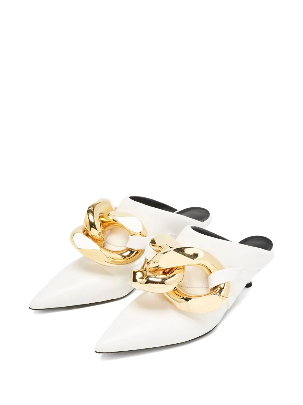 JW Anderson 50 mm leren muiltjes met ketting - Wit