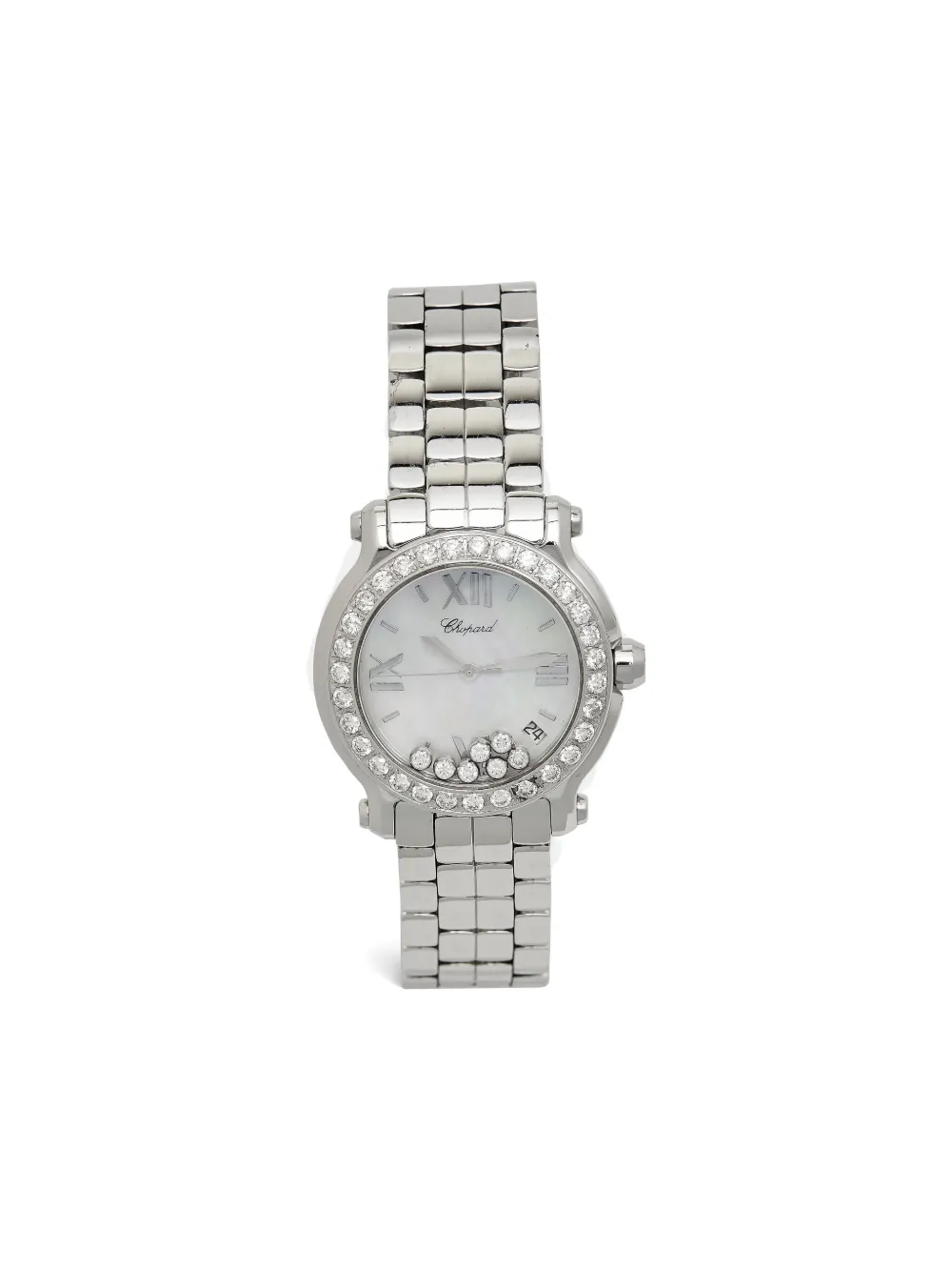 Chopard Pre-Owned Steel Diamond Mother-of-Pearl 35mm - ホワイト Chopard Pre-Owned Steel Diamond Mother-of-Pearl 35mm - ホワイト