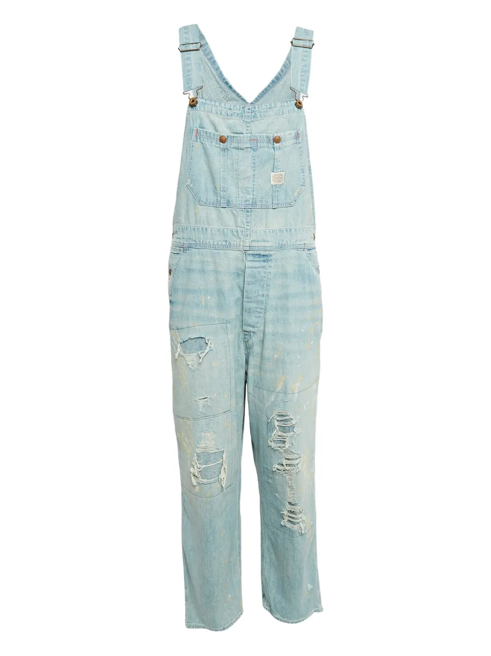 Pre-owned Polo Ralph Lauren Vintage  Distressed Denim Overalls
