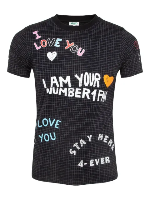 Kenzo Pre-Owned grid pattern graphic tee