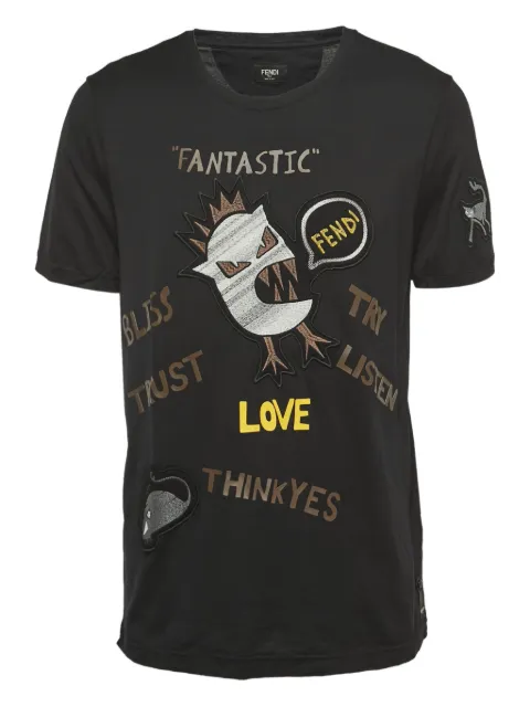 Fendi Pre-Owned embroidered patchwork t-shirt