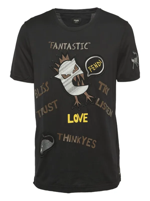 【pookey 】FENDI Tシャツ ブラック ネオングリーンロゴ 30367585_60071826_600.jpg