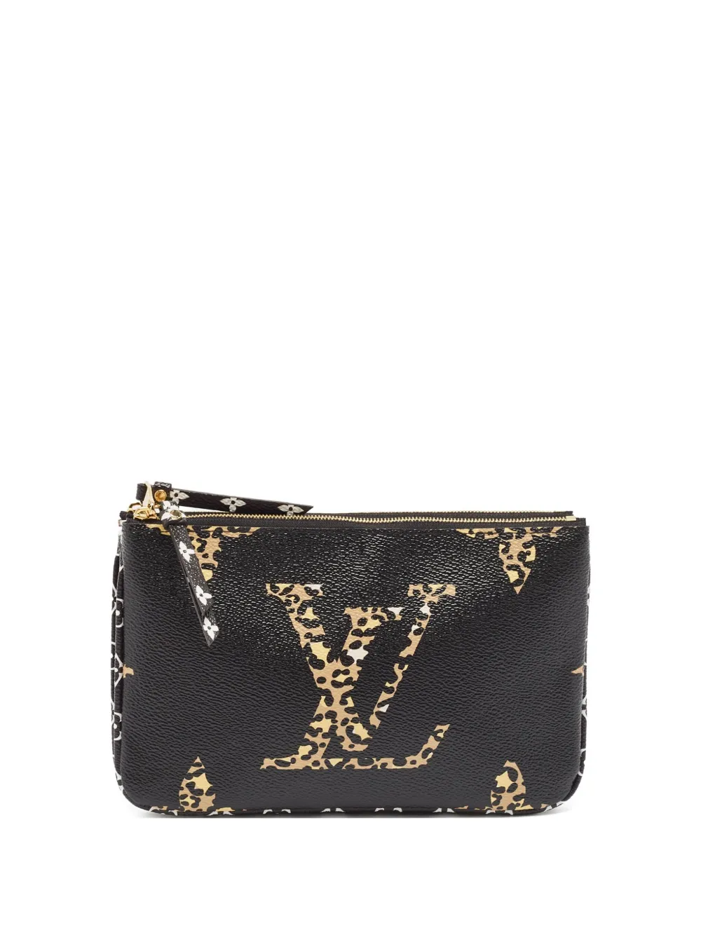 Louis Vuitton Pre-Owned モノグラム レオパード クラッチバッグ - ブラック Louis Vuitton Pre-Owned モノグラム レオパード クラッチバッグ - ブラック